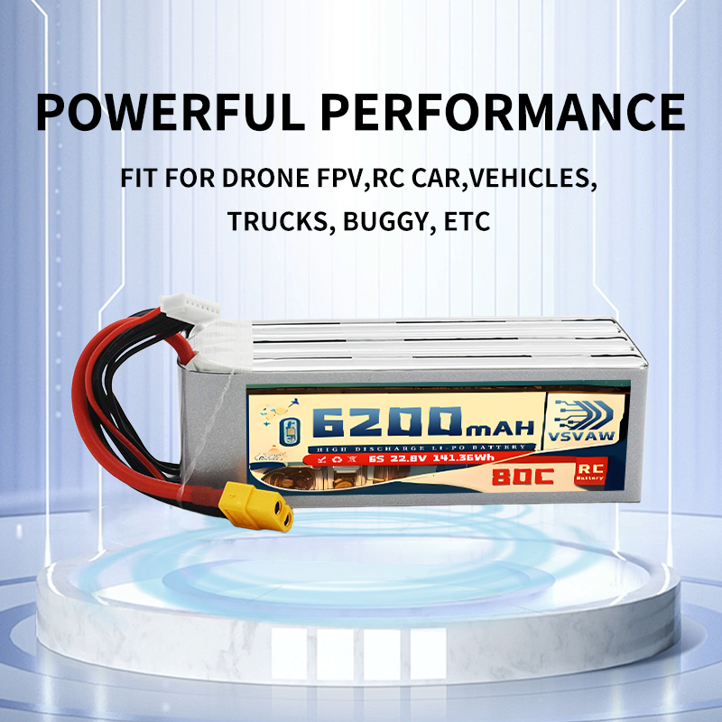 Upgraded VSVAW 6S 22.8V 80C/16 - огляд і ціна 6S Lipo Battery 22.2V 5000Mah